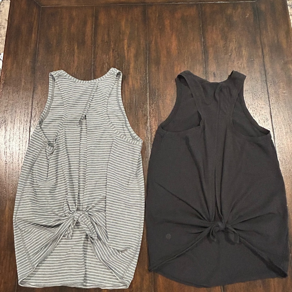 Lululemon open back tie Striped and Solid Tank Tops